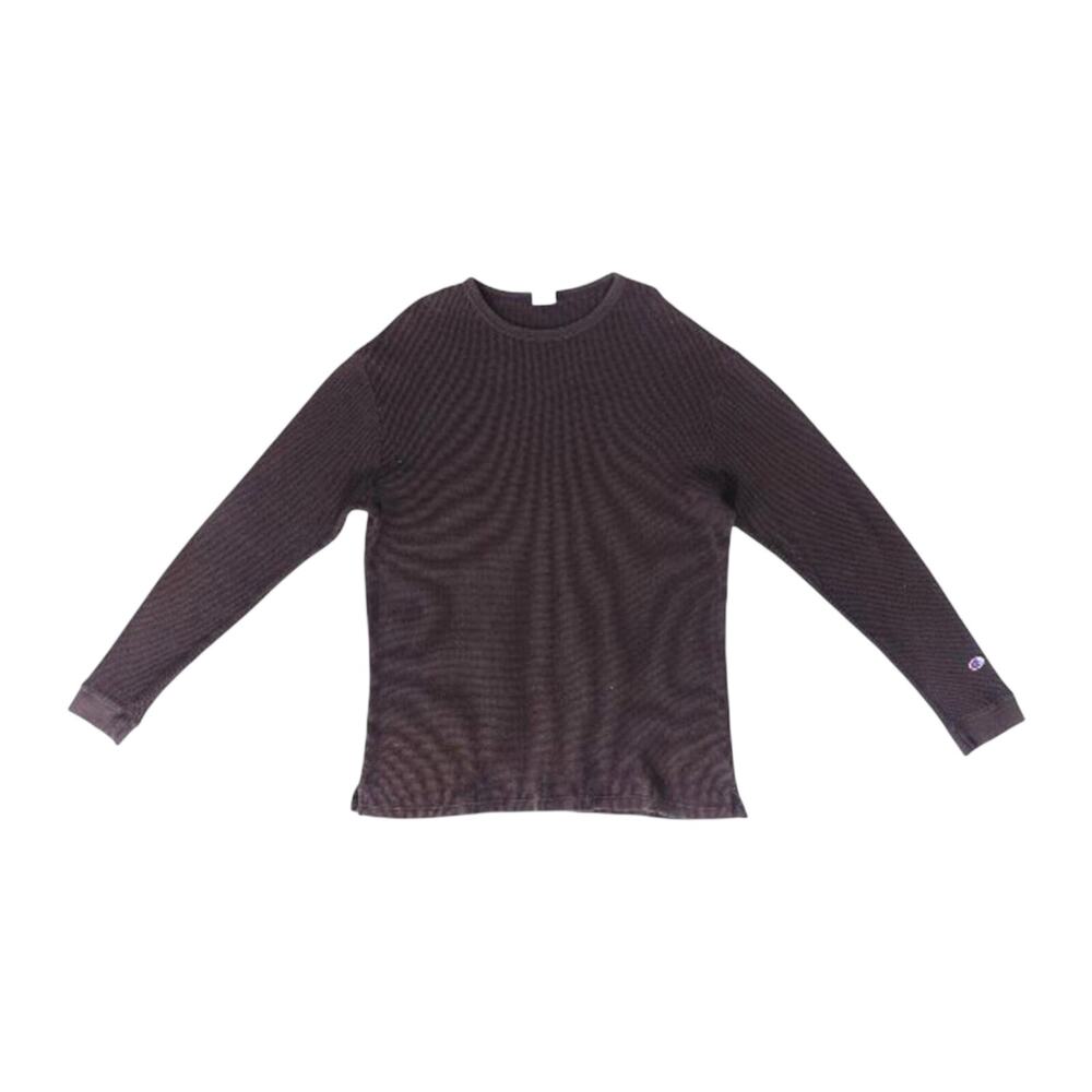Champion Long Sleeve Waffle Weave T Shirt Black XL